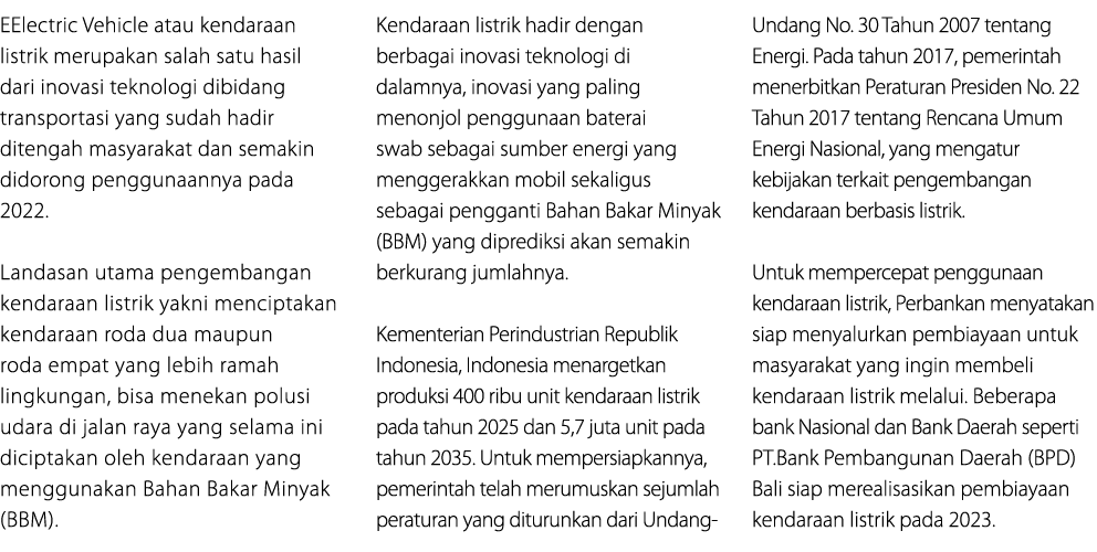 EElectric Vehicle atau kendaraan listrik merupakan salah satu hasil dari inovasi teknologi dibidang transportasi yang...